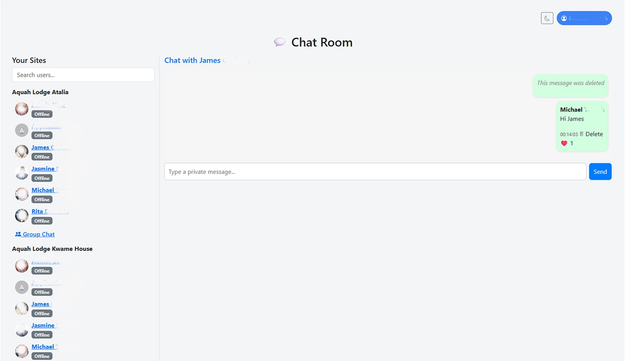 Staff Chat & Messaging