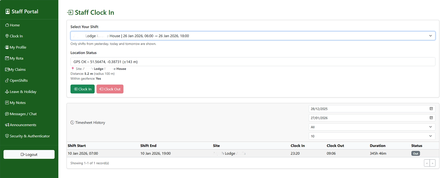 Clock In & Attendance